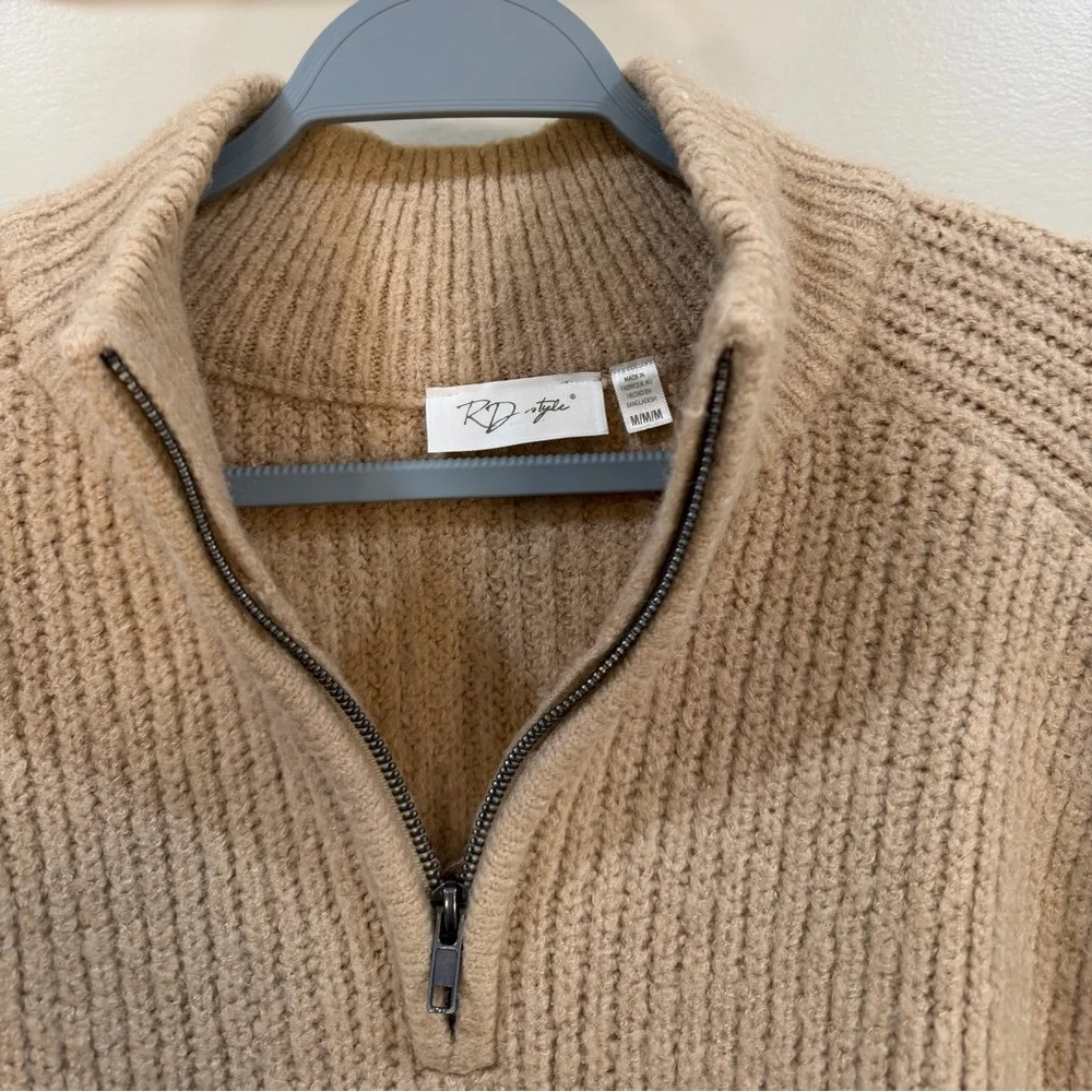 RD Style Beige Ribbed Knit Sweater - Picture 2 of 5